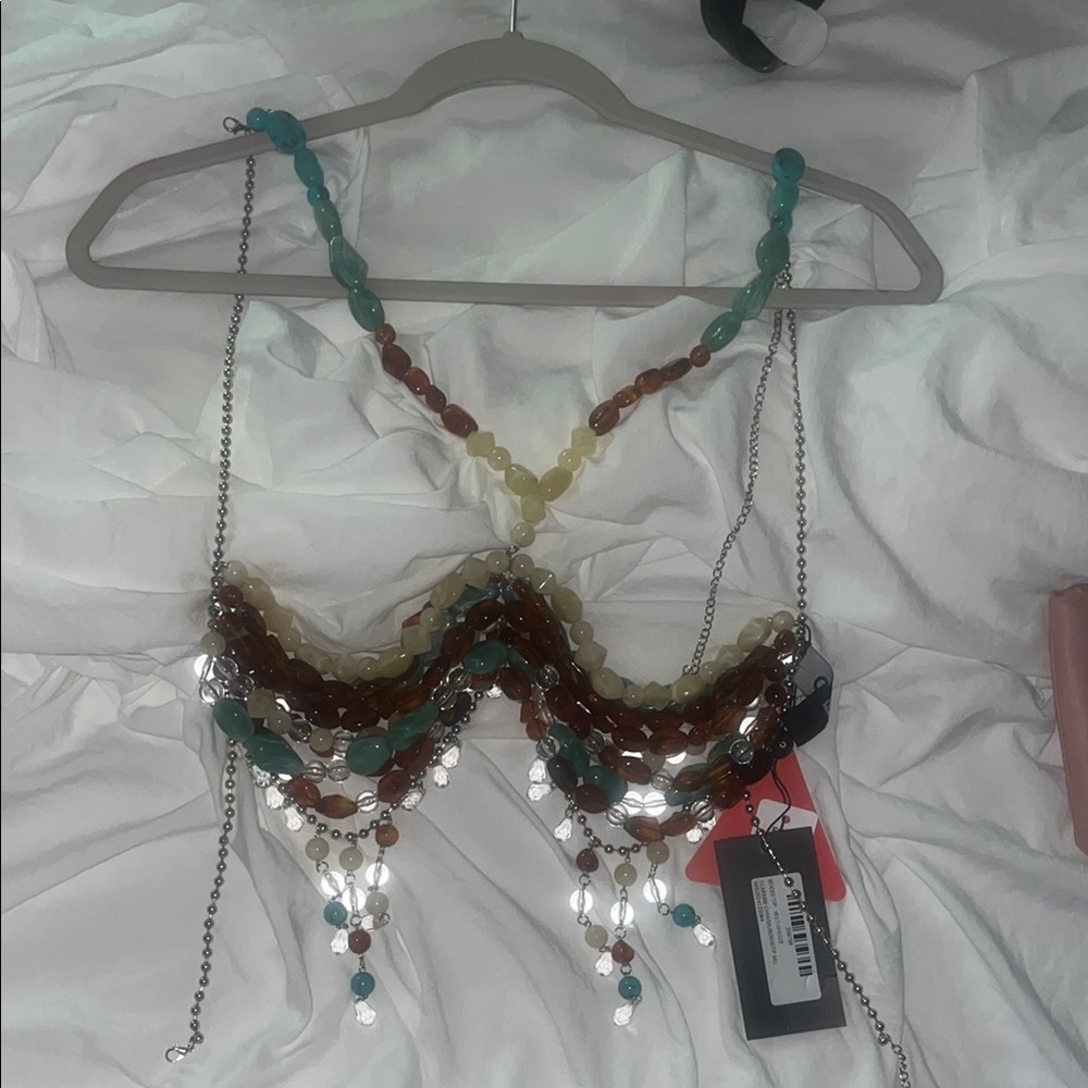 Multicolor Beaded Chain Necklace